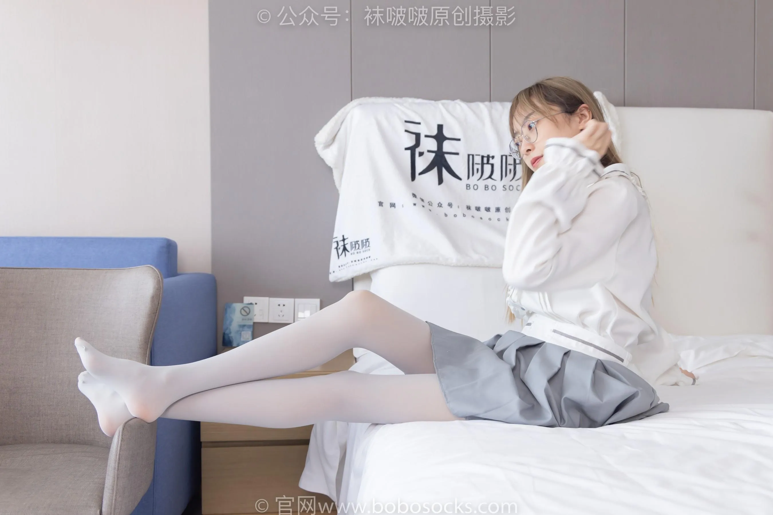 [BoBoSocks袜啵啵]NO.213 稚予-黑皮鞋、厚灰丝[23] [53P]插图9